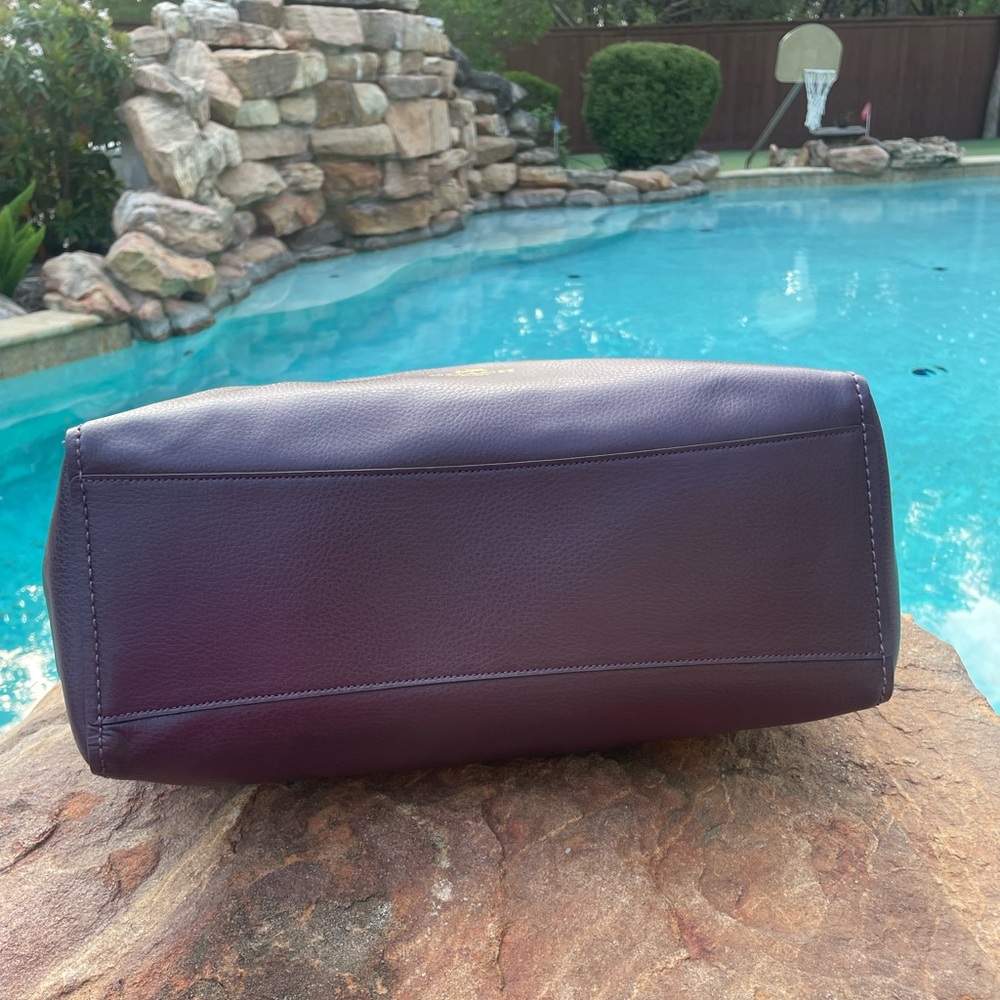 NWOT Coach Burgundy Pebbled Leather Derby Tote Shoulder Bag (CSR) - Picture 5 of 16